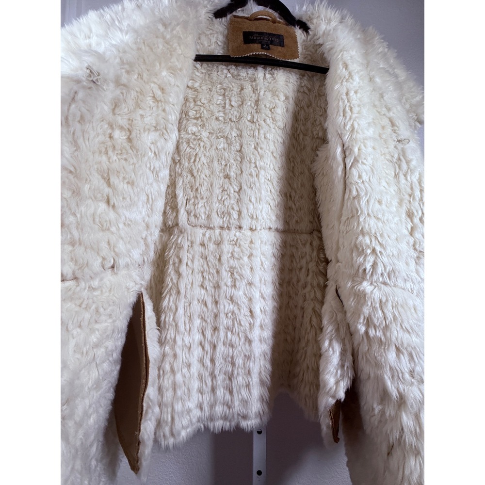 Donna Salyers‎ Fabulous Furs Faux Suede Sherpa Coat Jacket Size S - Picture 11 of 11